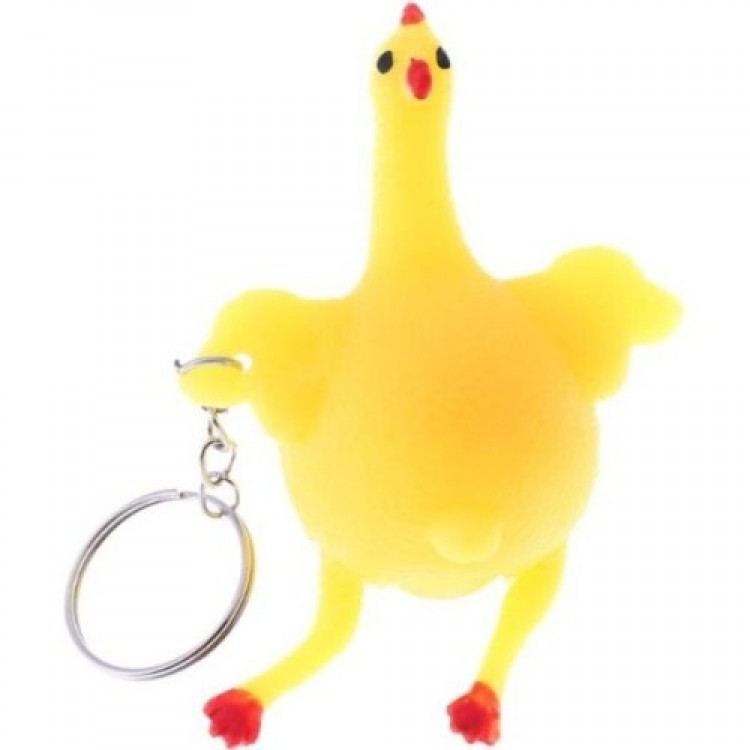 Squishy Egg-Laying Chicken Keychain