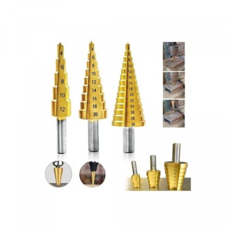 Stepped Drill Bit Sheet Metal Drilling Punch Set