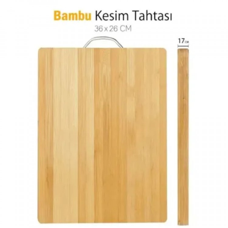 Bamboo Cutting Board with Metal Handle