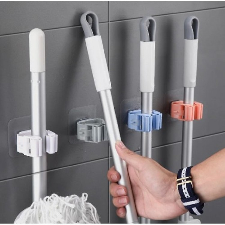 Adhesive Mop Holder Set of 4 Pieces