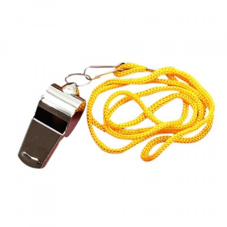 Metal Rope Referee and Earthquake Whistles (Pack of 24)