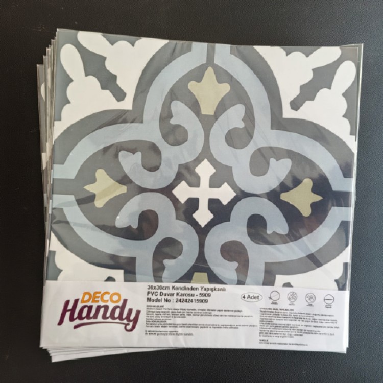 DecoHandy Pvc Yer Karosu 30x30cm 4'lü Paket - Çini Desen 0,36m2 DecoHandy Pvc Yer Karosu 30x30cm 4'lü Paket - Çini Desen 0,36m2