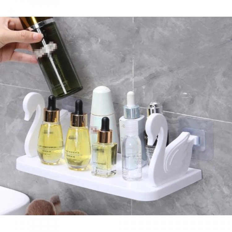 Swan-Designed Self-Adhesive Shelf