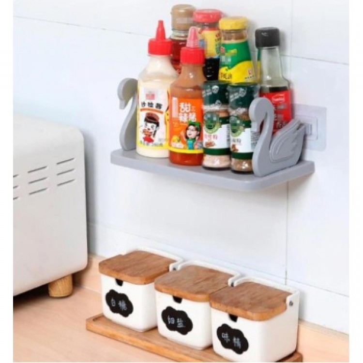 Swan-Designed Self-Adhesive Shelf