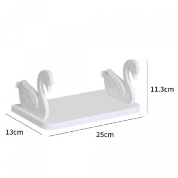 Swan-Designed Self-Adhesive Shelf