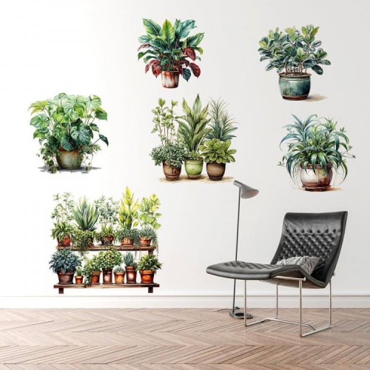 Tropical Plants Wall Sticker Model C