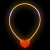 Glow-in-the-Dark Heart-Shaped Necklace, 6 Pieces