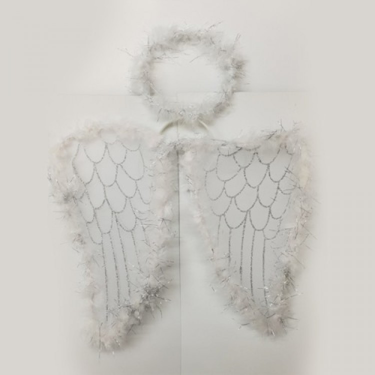Angel Wing and Crown in White Color