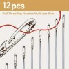 Easy Threading Needle Set, 12 Pieces