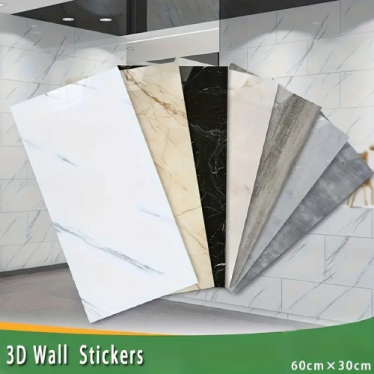 Yellow Marble Patterned Aluminum Plastic Wall Sticker