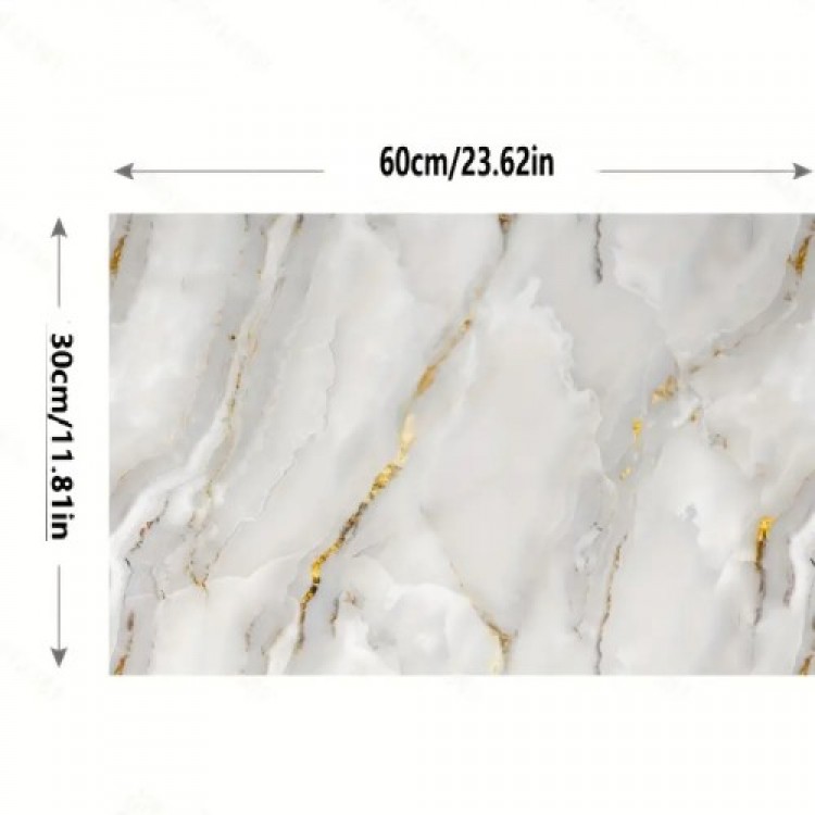 Vinyl White Marble Patterned Aluminum Plastic Wall Sticker