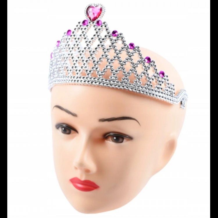 Kalpli Prenses Tacı Fuşya Kalpli Prenses Tacı Fuşya