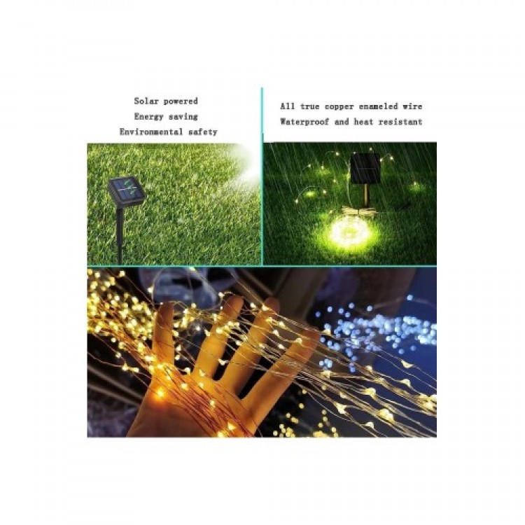 Solar-Powered 200 LED Outdoor Lighting Strip