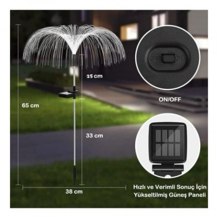 Solar-Powered Jellyfish Garden Lamp, 2 Pieces