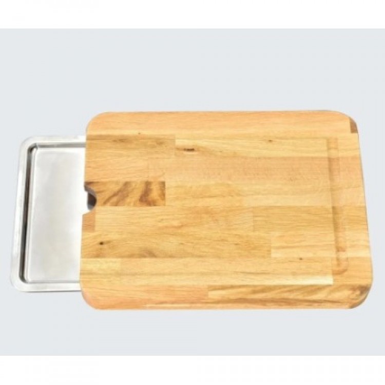 Pratik Tepsili Ahşap Kesme Tahtası