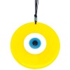 Yellow Color Evil Eye Beaded 20 Centimeter Handmade Glass Wall Decoration