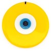 Yellow Color Evil Eye Beaded 20 Centimeter Handmade Glass Wall Decoration