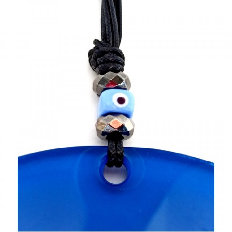 Cam Nazar Boncuklu Mavi Renk 20 Santimetre El Yapımı Duvar Süsü Cam Nazar Boncuklu Mavi Renk 20 Santimetre El Yapımı Duvar Süsü