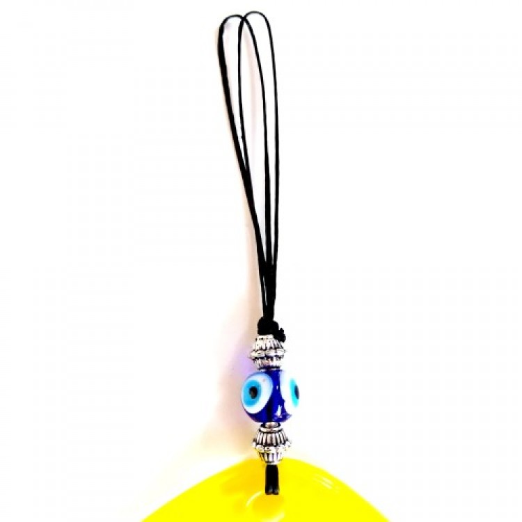 Mavi Nazar Boncuklu Sarı Renk Nazar Boncuklu Damla Desen El Yapımı Duvar Süsü Hediyelik Eşya