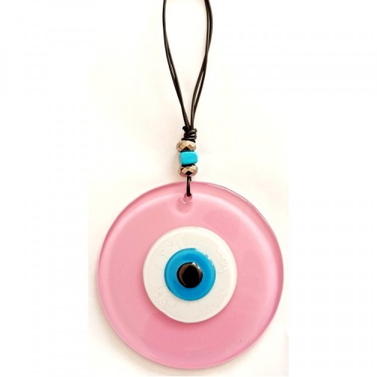 Pink Glass Evil Eye Beaded Handmade Special Design Wall Decoration Gift Item