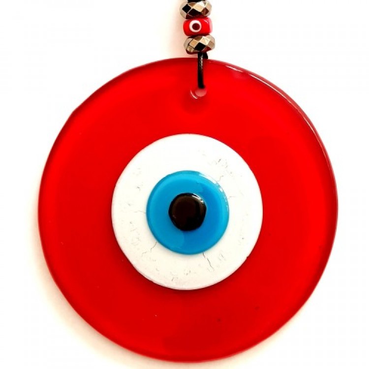 Eyes Bead Leather String Design Marvel Red Glass Wall Decoration