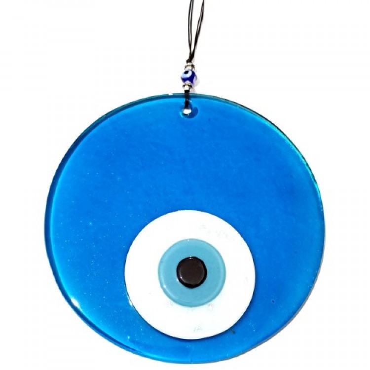 Blue Color 16 Centimeter Handmade Glass Evil Eye Bead Wall Decoration