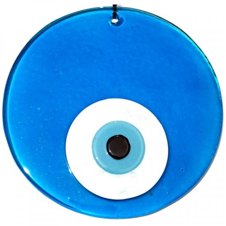 Blue Color 16 Centimeter Handmade Glass Evil Eye Bead Wall Decoration