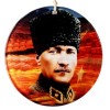 Atatürk with a Fez, 15 cm Fused Glass Wall Decoration