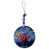 Evil Eye Bead Patterned Tree of Life Fused Glass Wall Decoration