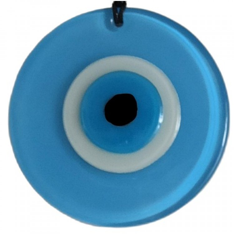 Nazar Bead Leather String Baby Blue Glass Wall Decoration Nazar Bead Leather String Baby Blue Glass Wall Decoration