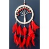 Red Bird Feathered Tree of Life Dream Catcher Wall Decoration