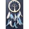 Blue and White Bird Feathered Tree of Life Dream Catcher Wall Decoration