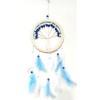 Blue and White Bird Feathered Tree of Life Dream Catcher Wall Decoration