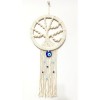 Beaded Ecru Color Macrame Tree of Life Wall Decoration
