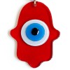 Evil Eye Beaded Red Fatma Ana Blessing Hand Glass Wall Decoration
