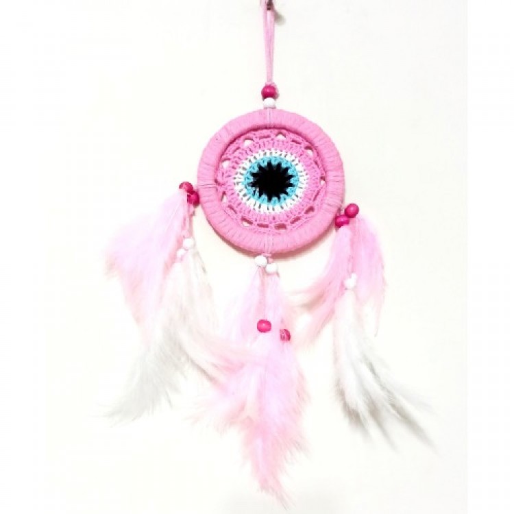 Pink Dream Catcher Pink and White Feathered Dream Catcher Handmade Wall Decoration