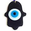Black Fatma Ana Blessing Hand Glass Wall Decoration with Evil Eye Beads