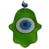Fatma Ana Blessing Hand Glass Wall Decoration in Olive Green Color with Evil Eye Beads