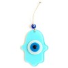Turquoise Nazar Bead Fatma Ana Blessing Hand Glass Wall Decoration