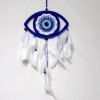 Eye Model Nazar Bead Motif Bird Feather Handmade Blue Dream Catcher Wall Decoration