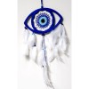 Eye Model Nazar Bead Motif Bird Feather Handmade Blue Dream Catcher Wall Decoration