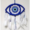 Eye Model Nazar Bead Motif Bird Feather Handmade Blue Dream Catcher Wall Decoration