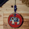 Red Prosperity-Bringing Elephant Evil Eye Beaded Wall Decoration Glass Wall Decor