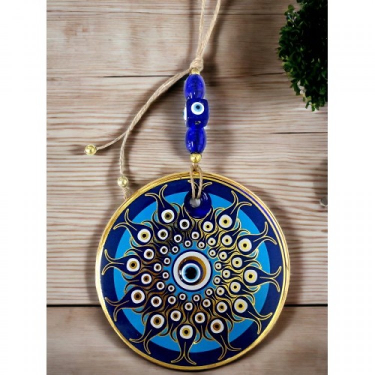 Dekoratif Desen Nazar Boncuklu Duvar Süsü Cam Duvar Dekoru Dekoratif Desen Nazar Boncuklu Duvar Süsü Cam Duvar Dekoru