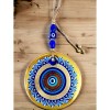 Gold Glass with Blue Motif Nazar Bead Eye Detail Wall Decoration