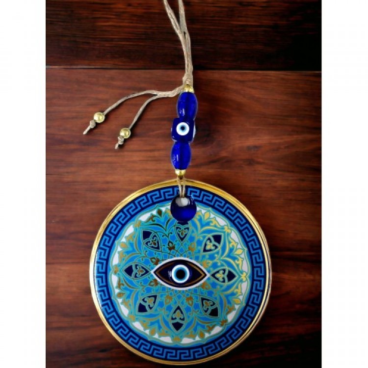 Evil Eye Bead Blue Striped Wall Decoration Patterned Wall Decor
