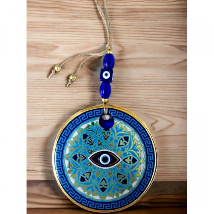 Evil Eye Bead Blue Striped Wall Decoration Patterned Wall Decor Evil Eye Bead Blue Striped Wall Decoration Patterned Wall Decor