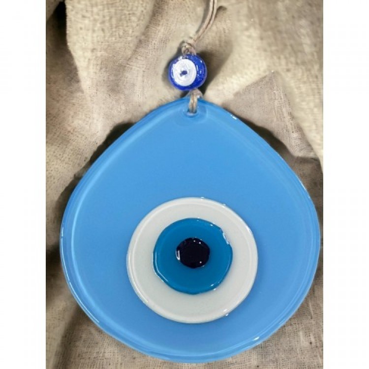 Mavi Nazar Boncuklu Açık Mavi Renk Nazar Boncuklu Damla Desen El Yapımı Duvar Süsü Mavi Nazar Boncuklu Açık Mavi Renk Nazar Boncuklu Damla Desen El Yapımı Duvar Süsü