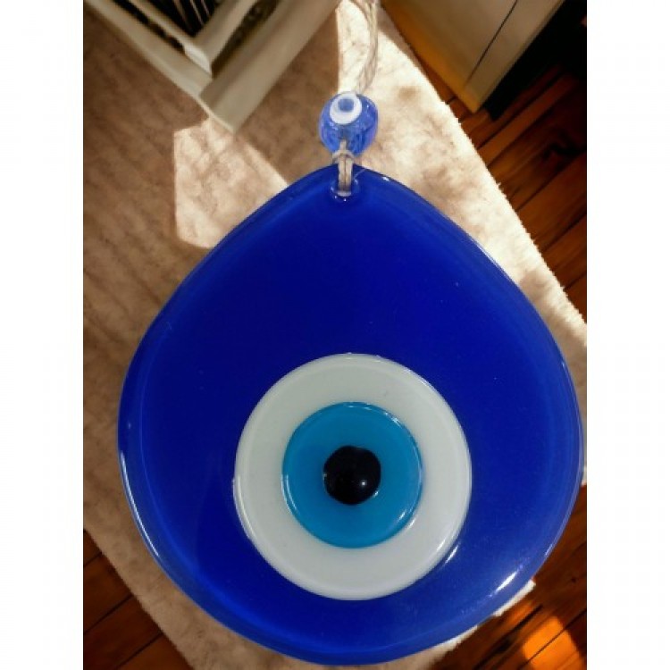 Blue Nazar Beaded Blue Color Nazar Beaded Teardrop Pattern Handmade Wall Decoration