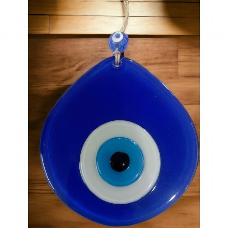 Blue Nazar Beaded Blue Color Nazar Beaded Teardrop Pattern Handmade Wall Decoration